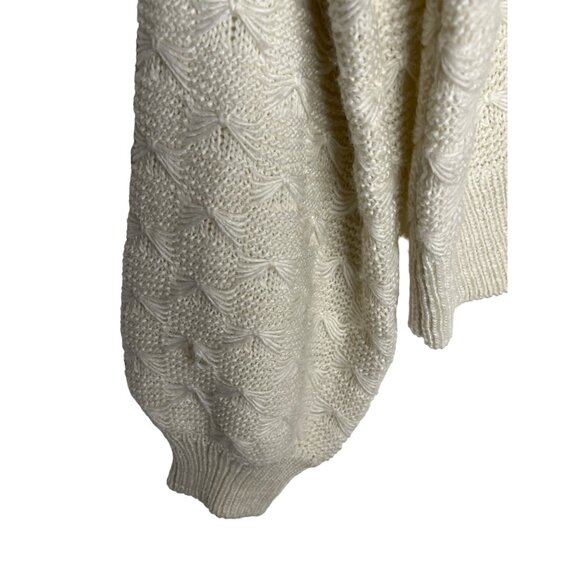 Forever 21 Plus Cream Knit Cardigan Puff Sleeve Button Front Sweater 0X - Picture 5 of 8